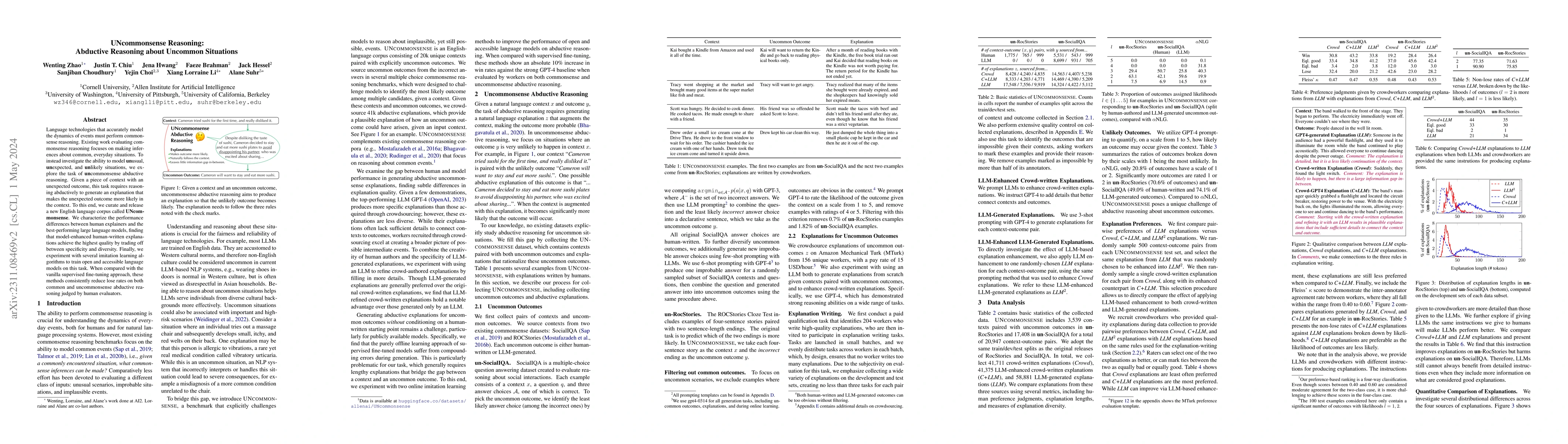Thumbnail for UNcommonsense Reasoning: Abductive Reasoning about Uncommon Situations
