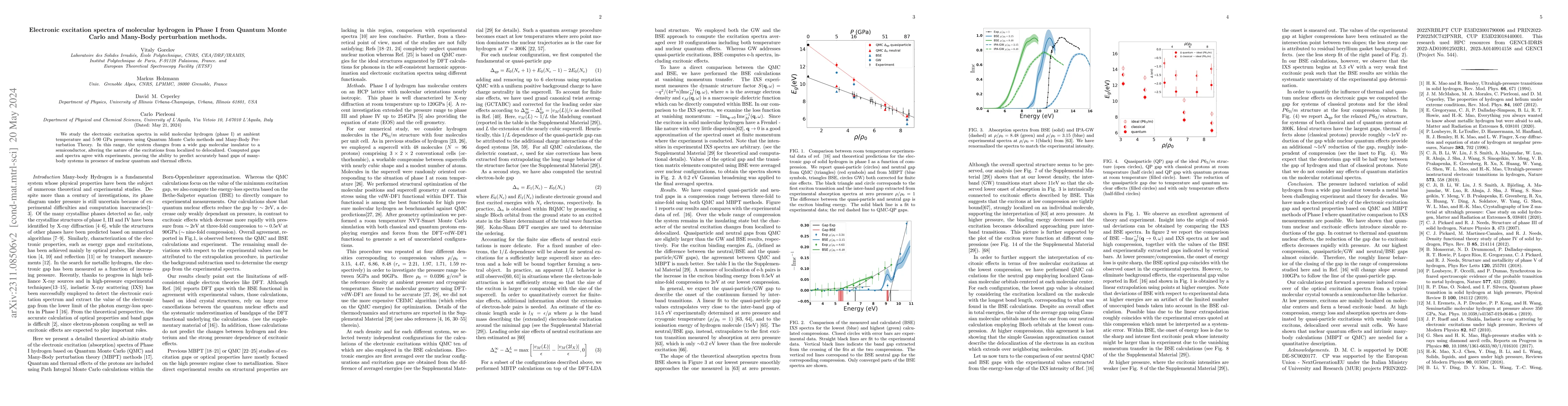 Thumbnail for Electronic excitation spectra of molecular hydrogen in Phase I from
  Quantum Monte Carlo and Many-Body perturbation methods