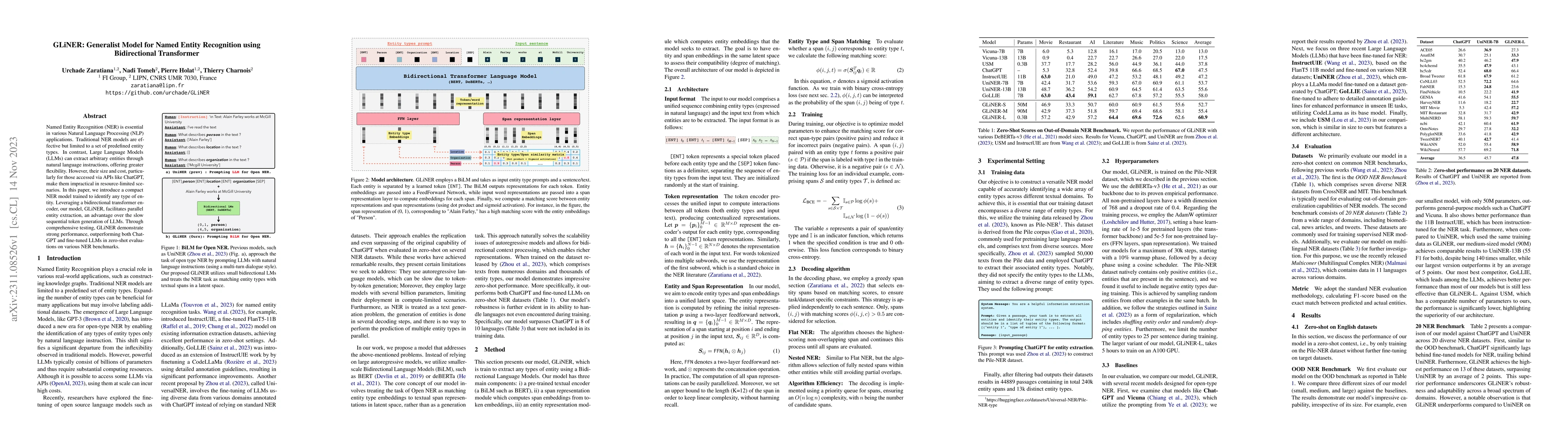 Thumbnail for GLiNER: Generalist Model for Named Entity Recognition using
  Bidirectional Transformer