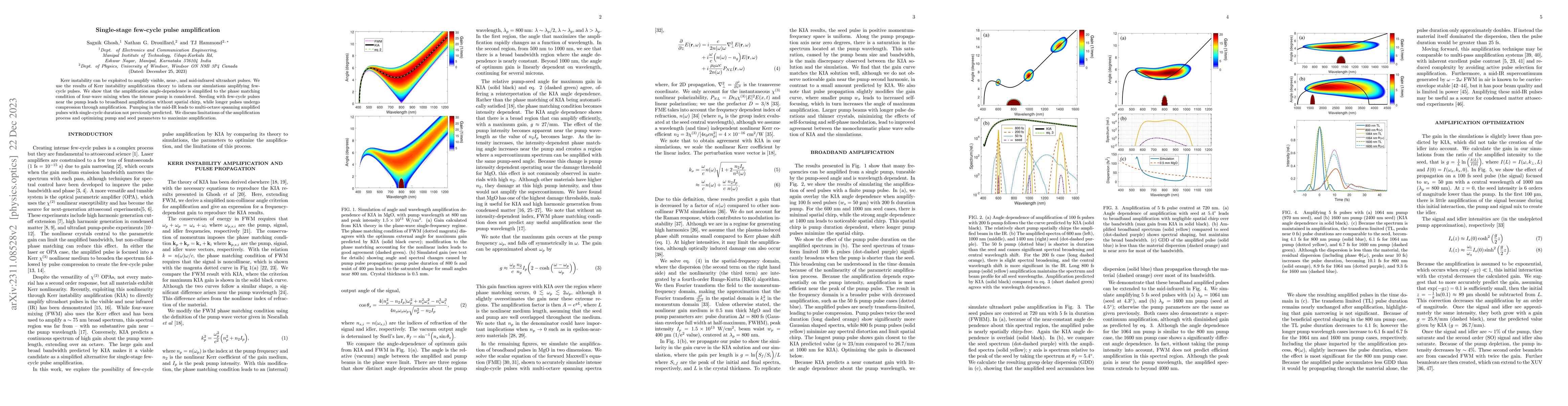 Thumbnail for Single-stage few-cycle pulse amplification