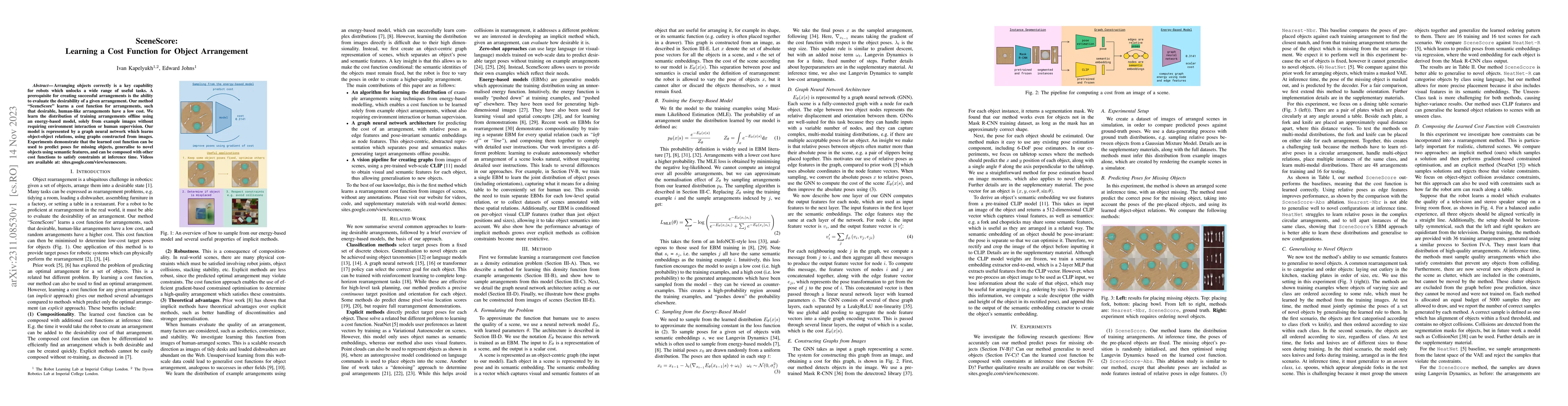 Thumbnail for SceneScore: Learning a Cost Function for Object Arrangement