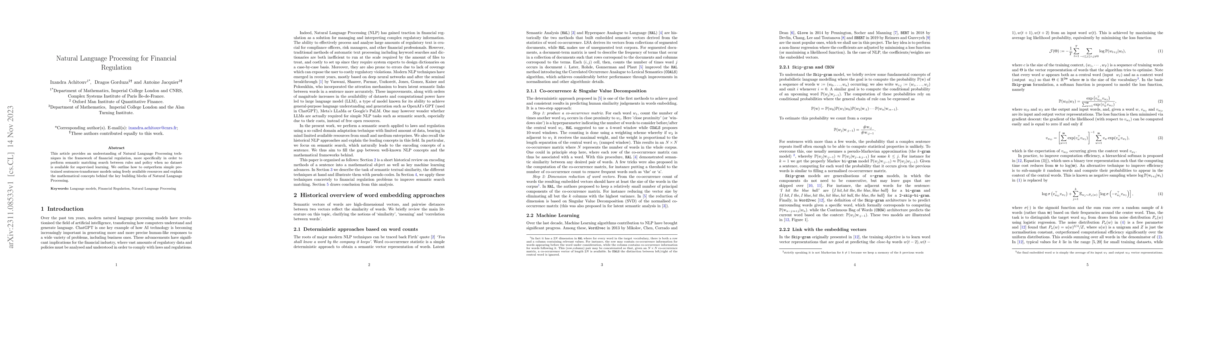 Thumbnail for Natural Language Processing for Financial Regulation