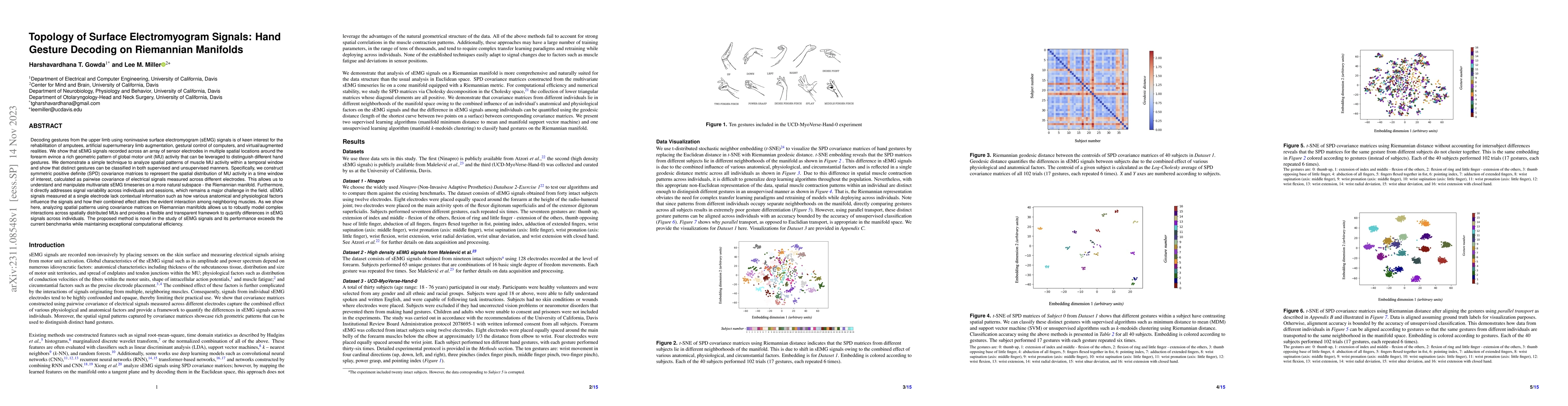 Thumbnail for Topology of Surface Electromyogram Signals: Hand Gesture Decoding on
  Riemannian Manifolds