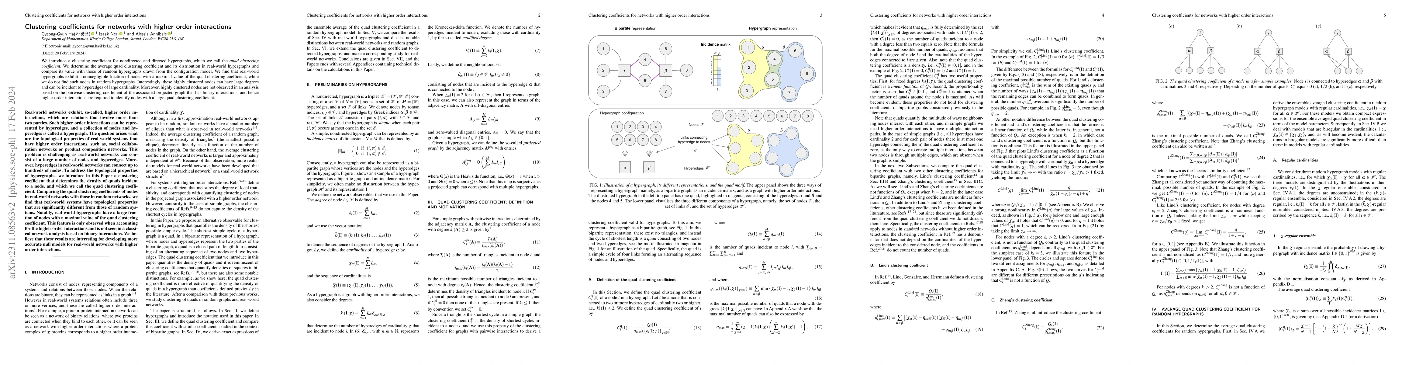 Thumbnail for Clustering coefficients for networks with higher order interactions