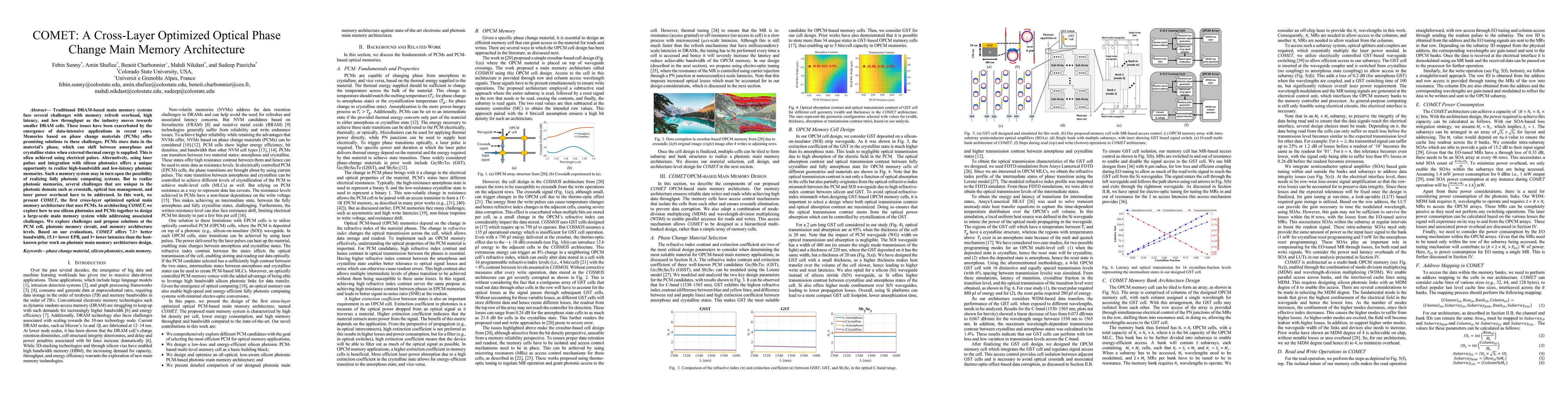 Thumbnail for COMET: A Cross-Layer Optimized Optical Phase Change Main Memory
  Architecture