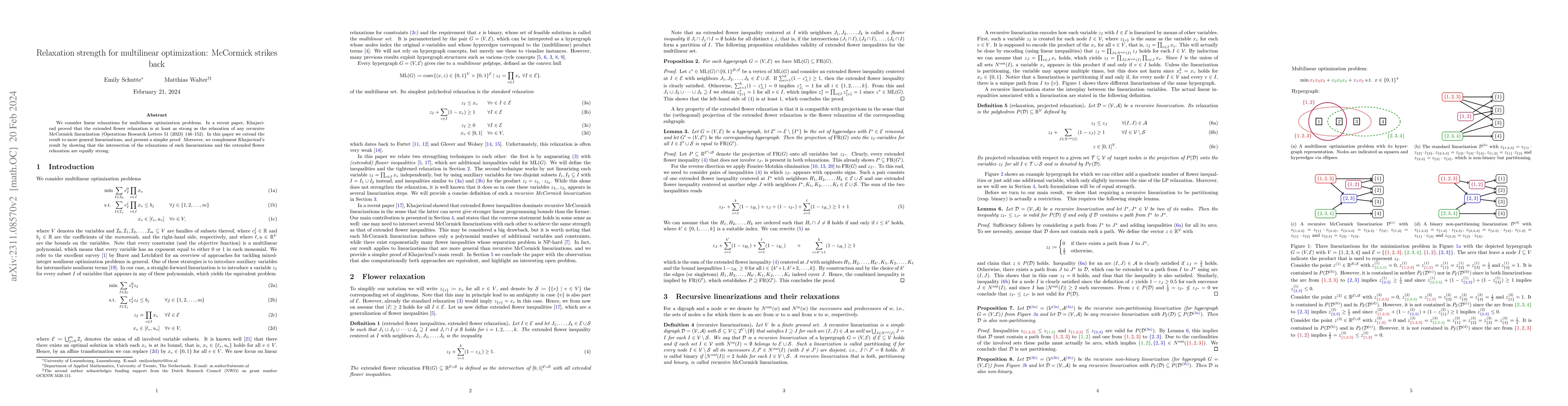 Thumbnail for Relaxation strength for multilinear optimization: McCormick strikes back