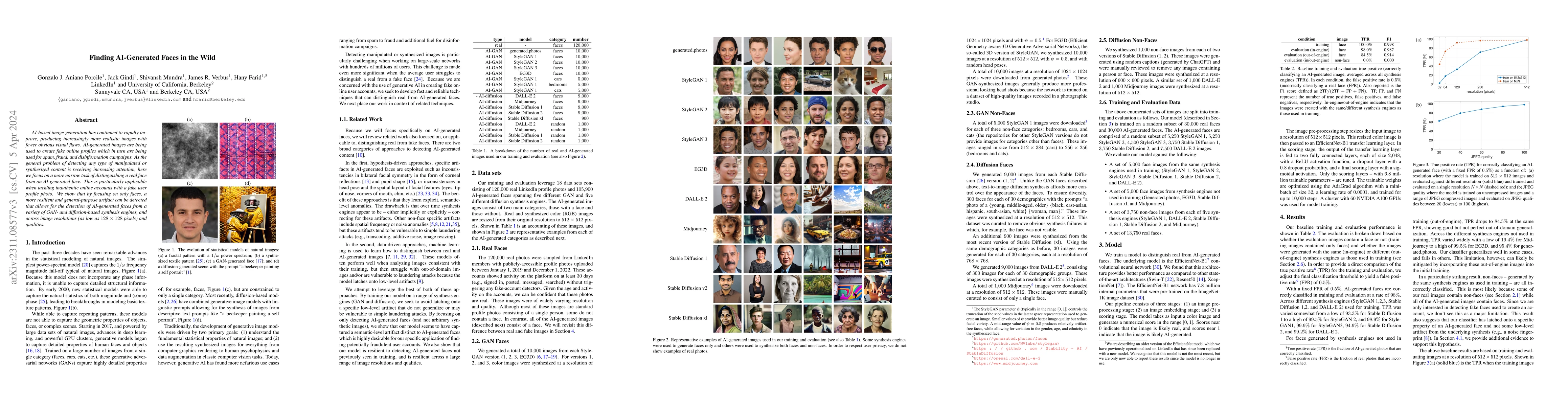 Thumbnail for Finding AI-Generated Faces in the Wild