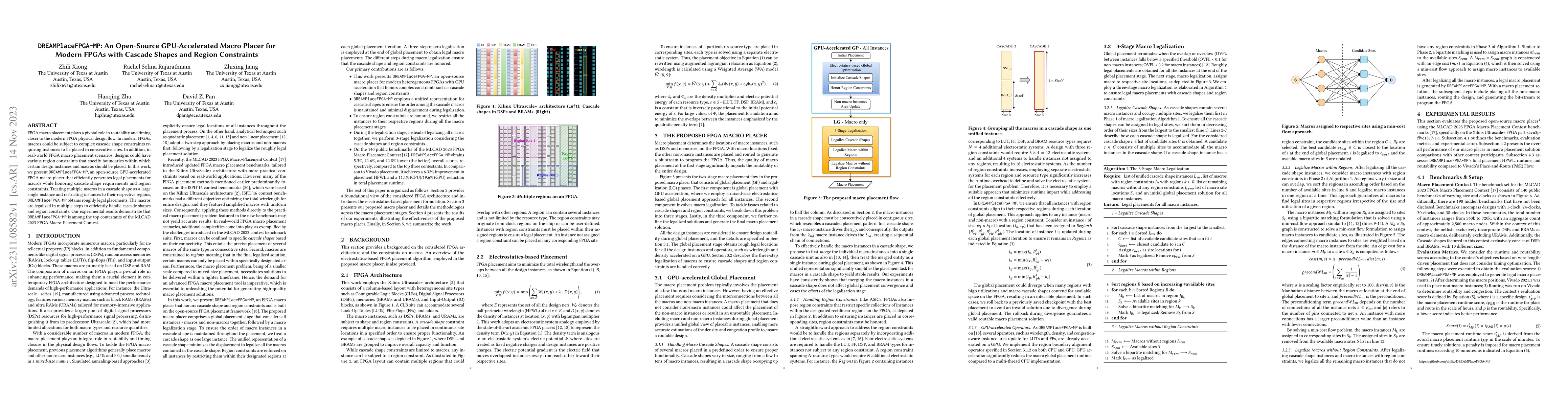 Thumbnail for DREAMPlaceFPGA-MP: An Open-Source GPU-Accelerated Macro Placer for
  Modern FPGAs with Cascade Shapes and Region Constraints