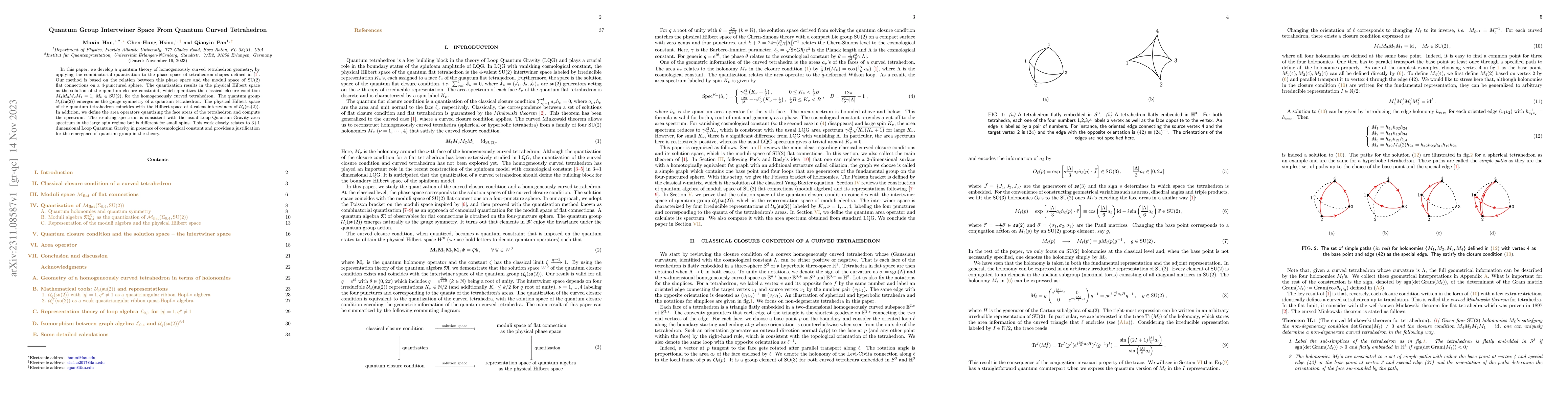Thumbnail for Quantum Group Intertwiner Space From Quantum Curved Tetrahedron