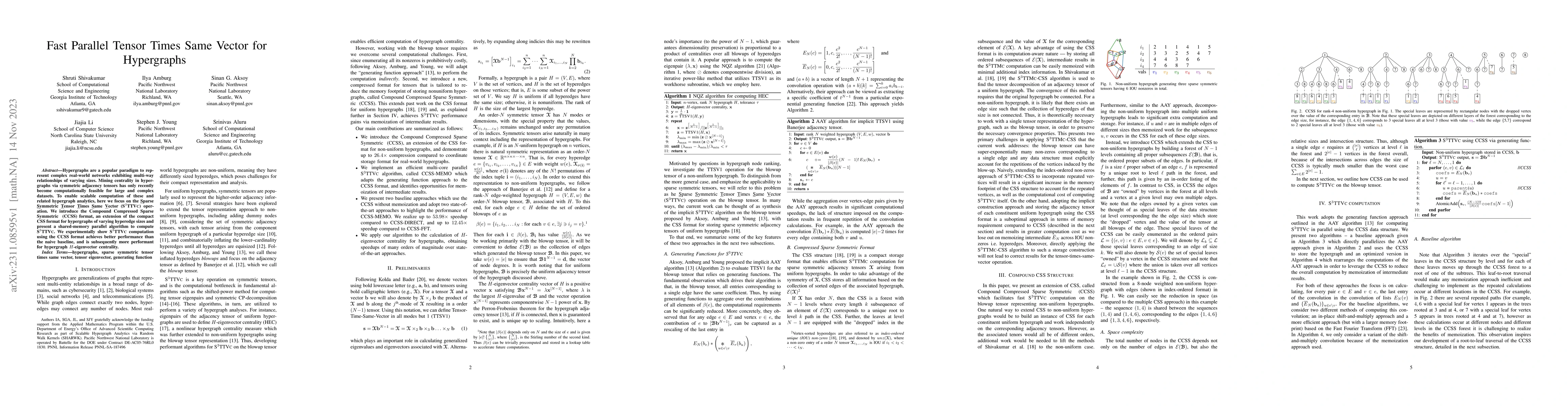 Thumbnail for Fast Parallel Tensor Times Same Vector for Hypergraphs