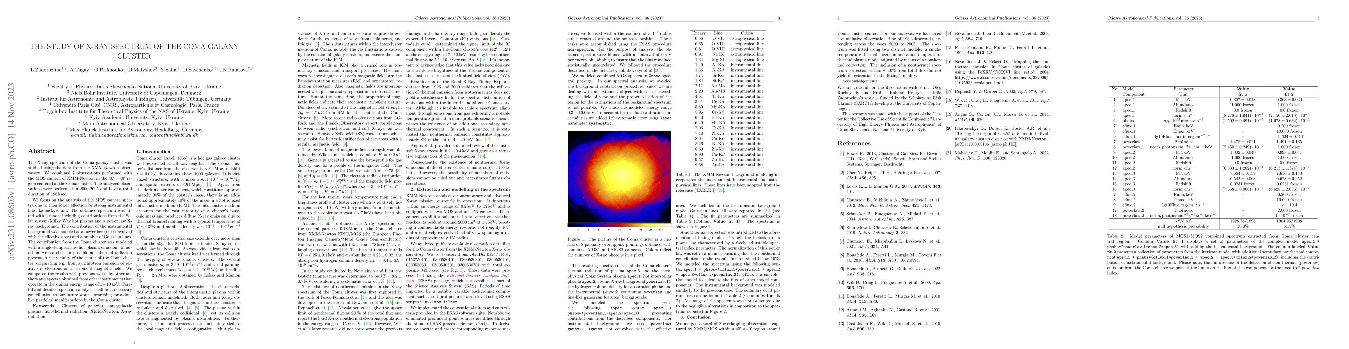 Thumbnail for The study of x-ray spectrum of the Coma cluster