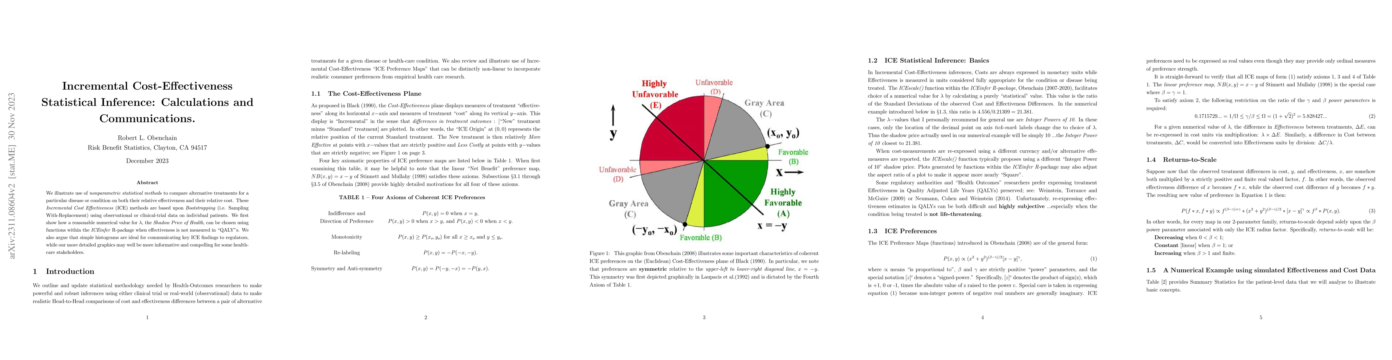 Thumbnail for Incremental Cost-Effectiveness Statistical Inference: Calculations and
  Communications