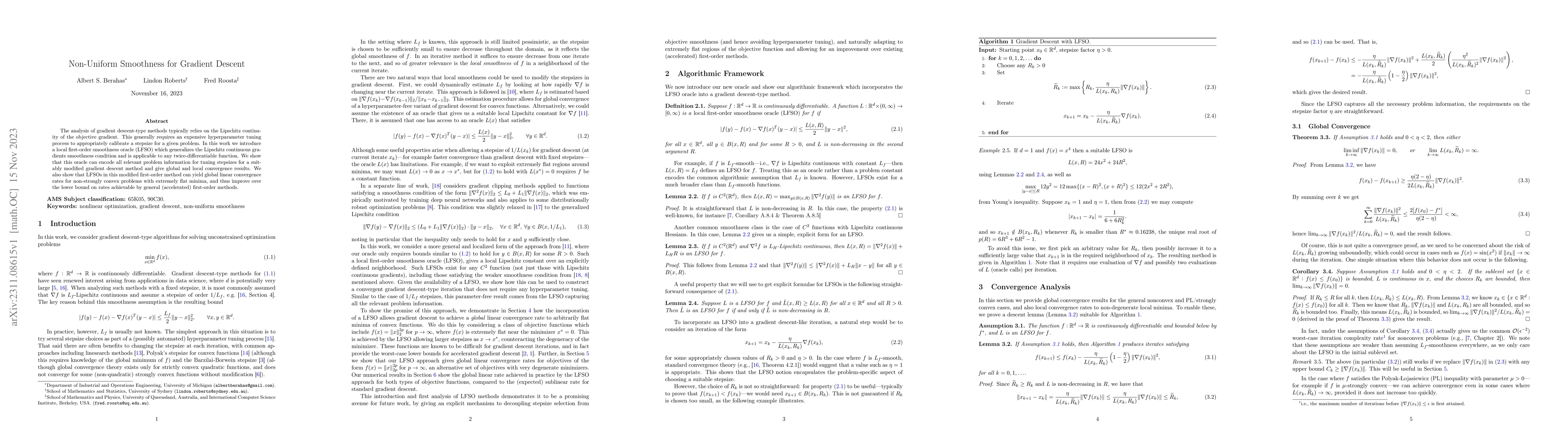 Thumbnail for Non-Uniform Smoothness for Gradient Descent