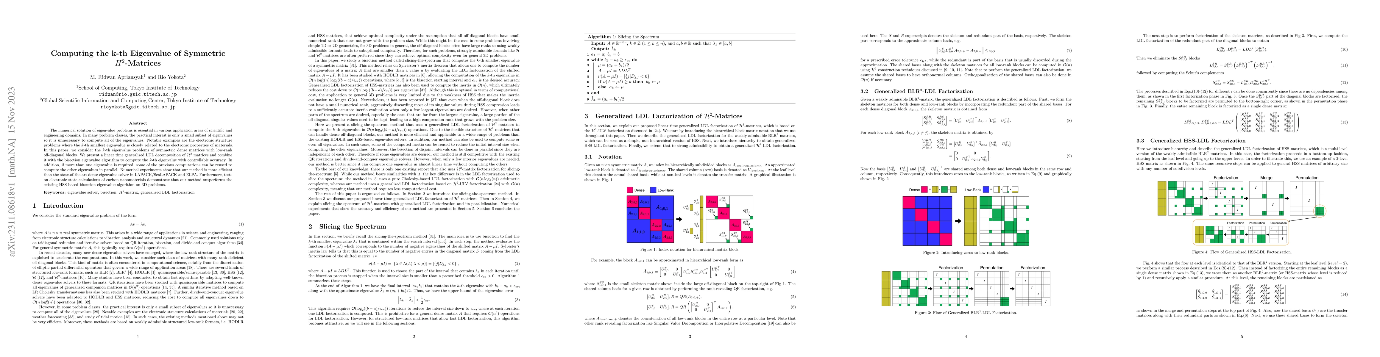 Thumbnail for Computing the k-th Eigenvalue of Symmetric $H^2$-Matrices
