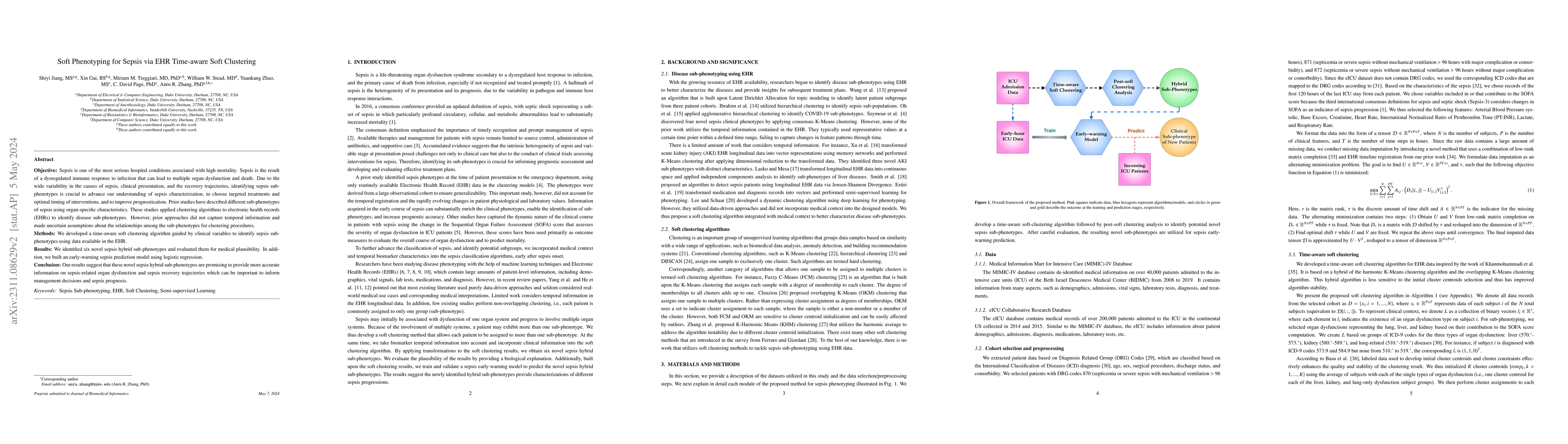 Thumbnail for Soft Phenotyping for Sepsis via EHR Time-aware Soft Clustering