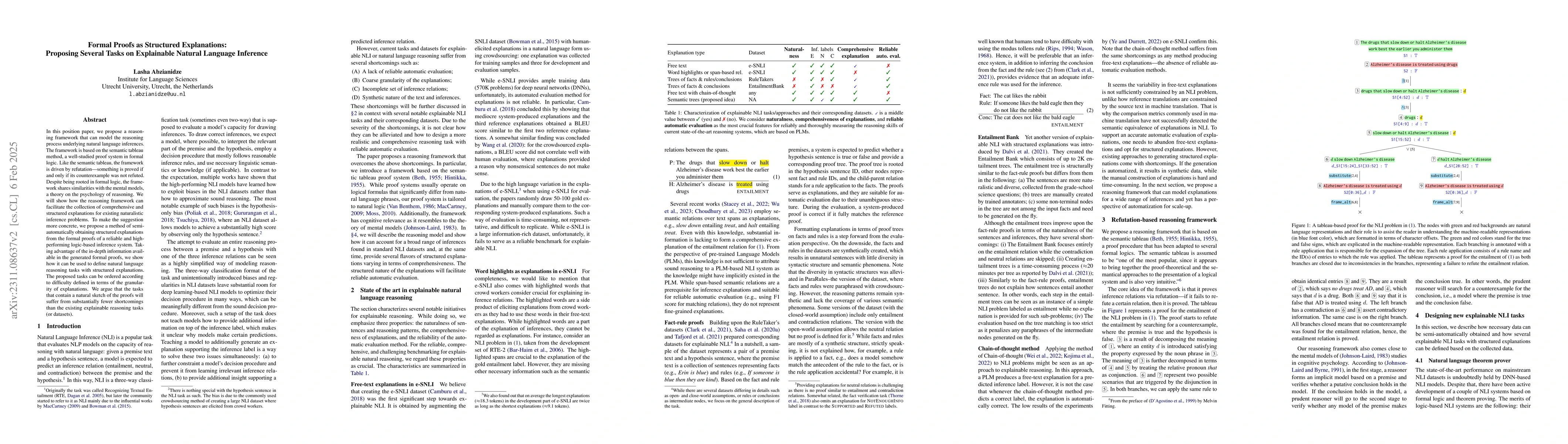 Thumbnail for Formal Proofs as Structured Explanations: Proposing Several Tasks on
  Explainable Natural Language Inference