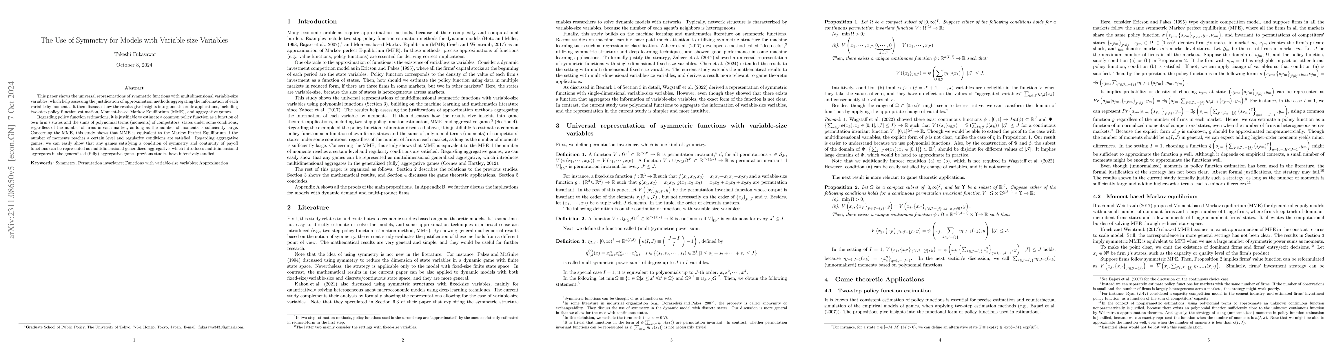 Thumbnail for The Use of Symmetry for Models with Variable-size Variables