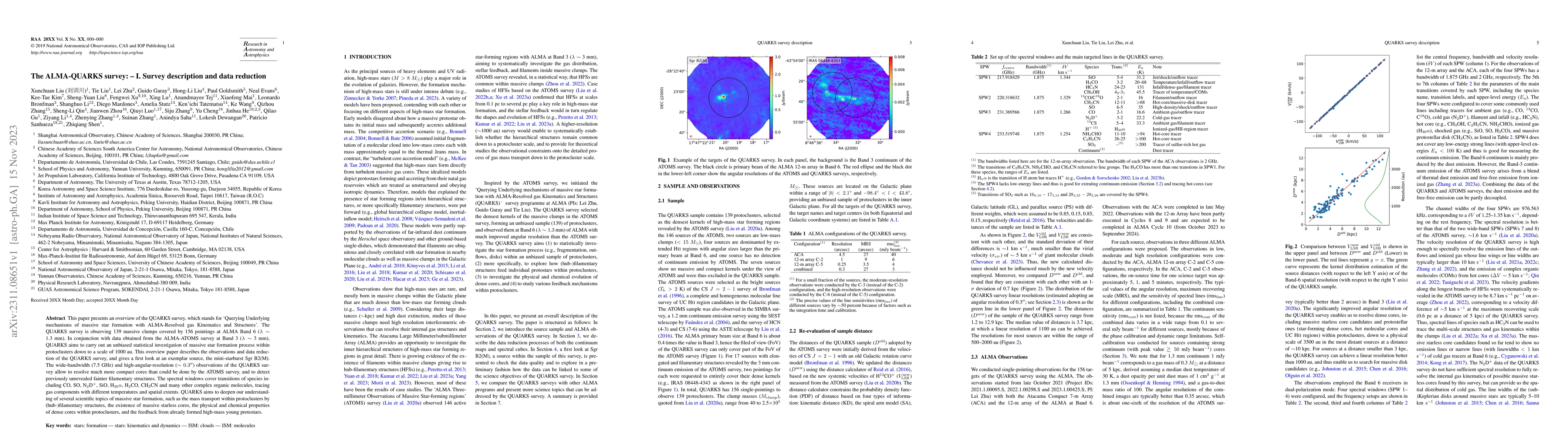 Thumbnail for The ALMA-QUARKS survey: -- I. Survey description and data reduction