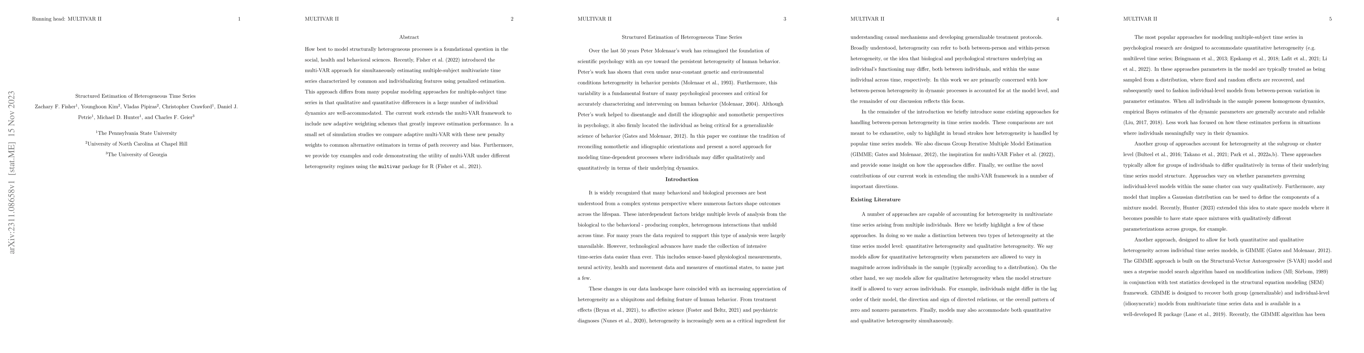 Thumbnail for Structured Estimation of Heterogeneous Time Series
