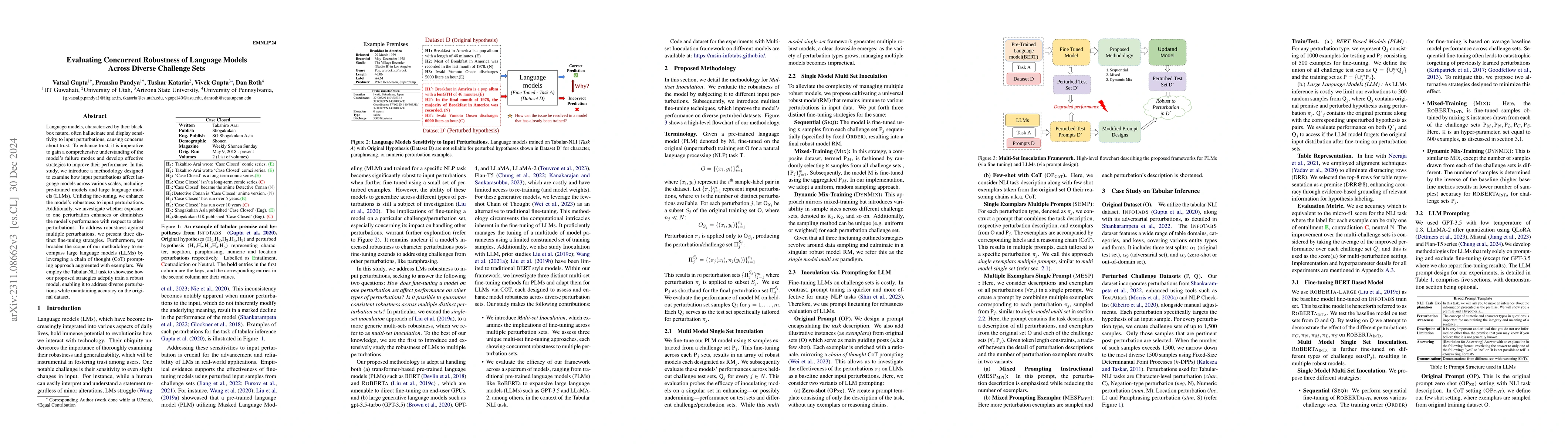 Thumbnail for Evaluating Concurrent Robustness of Language Models Across Diverse
  Challenge Sets