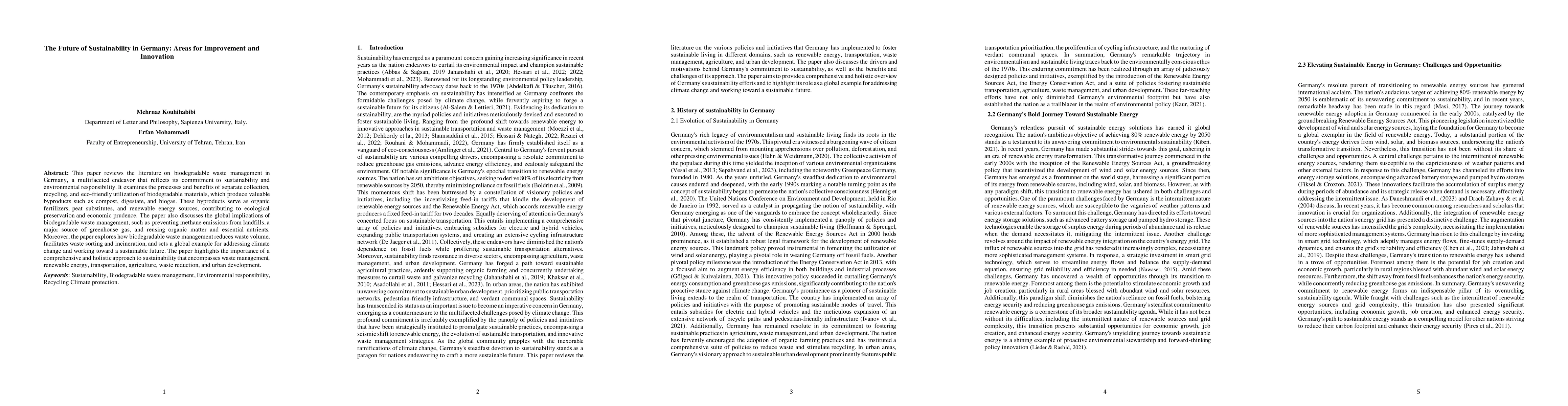 Thumbnail for The Future of Sustainability in Germany: Areas for Improvement and
  Innovation