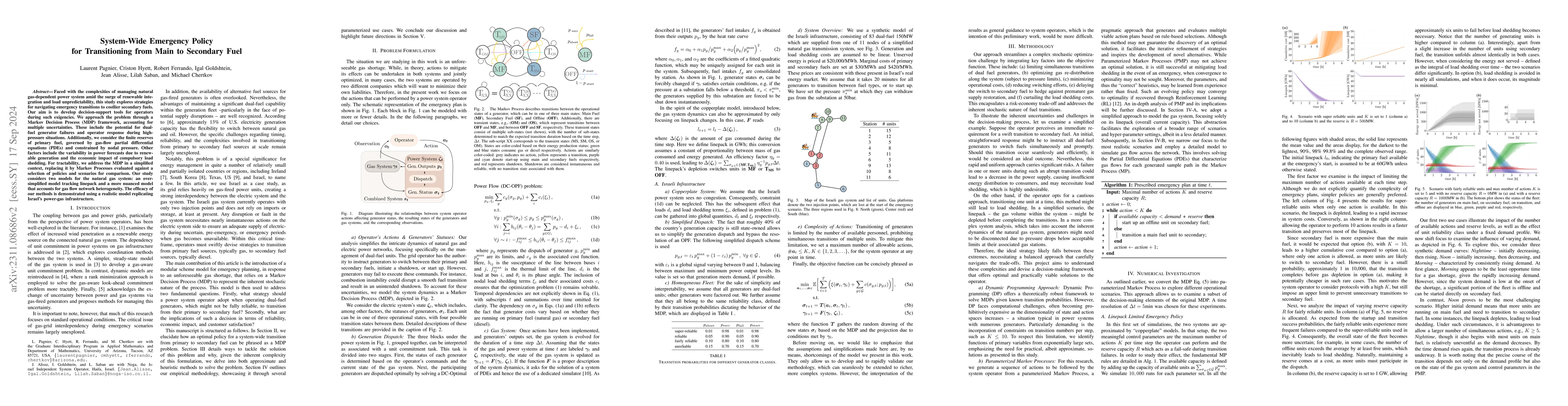 Thumbnail for System-Wide Emergency Policy for Transitioning from Main to Secondary
  Fuel