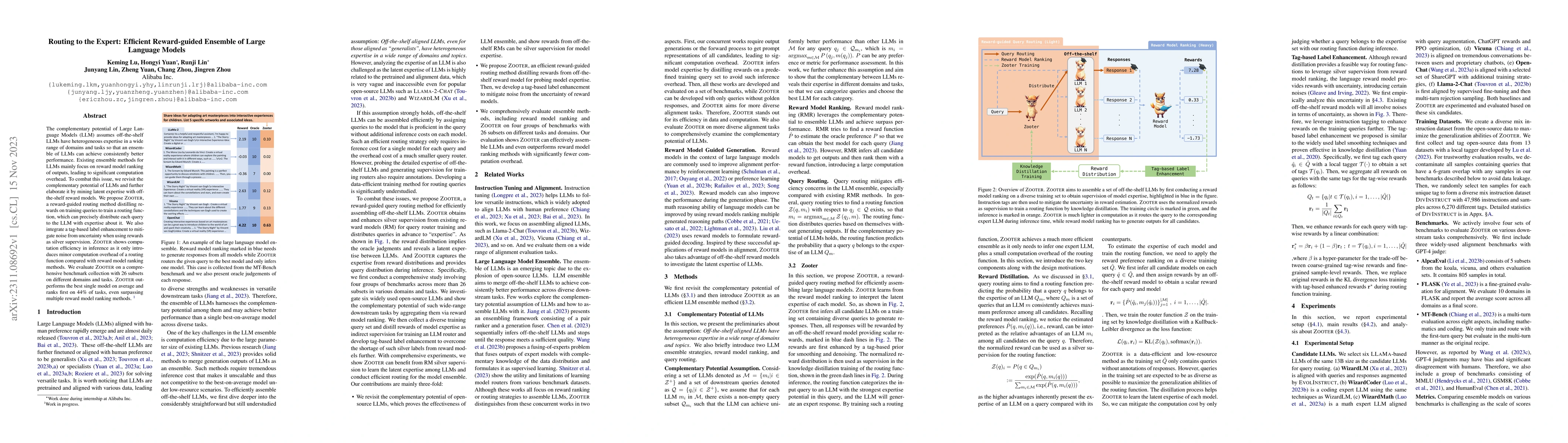 Thumbnail for Routing to the Expert: Efficient Reward-guided Ensemble of Large
  Language Models
