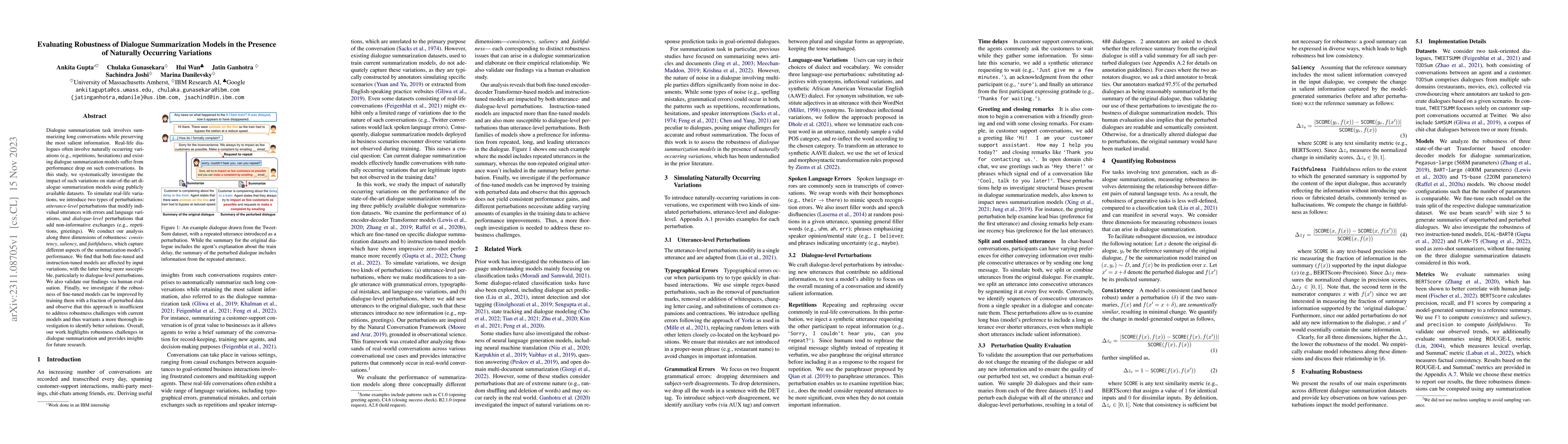 Thumbnail for Evaluating Robustness of Dialogue Summarization Models in the Presence
  of Naturally Occurring Variations