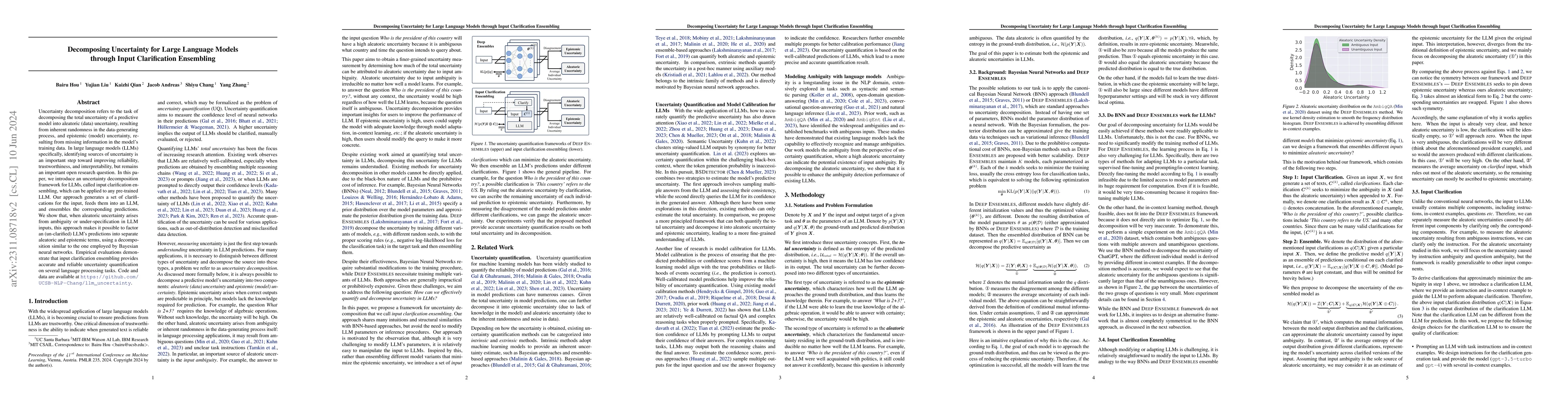 Thumbnail for Decomposing Uncertainty for Large Language Models through Input
  Clarification Ensembling