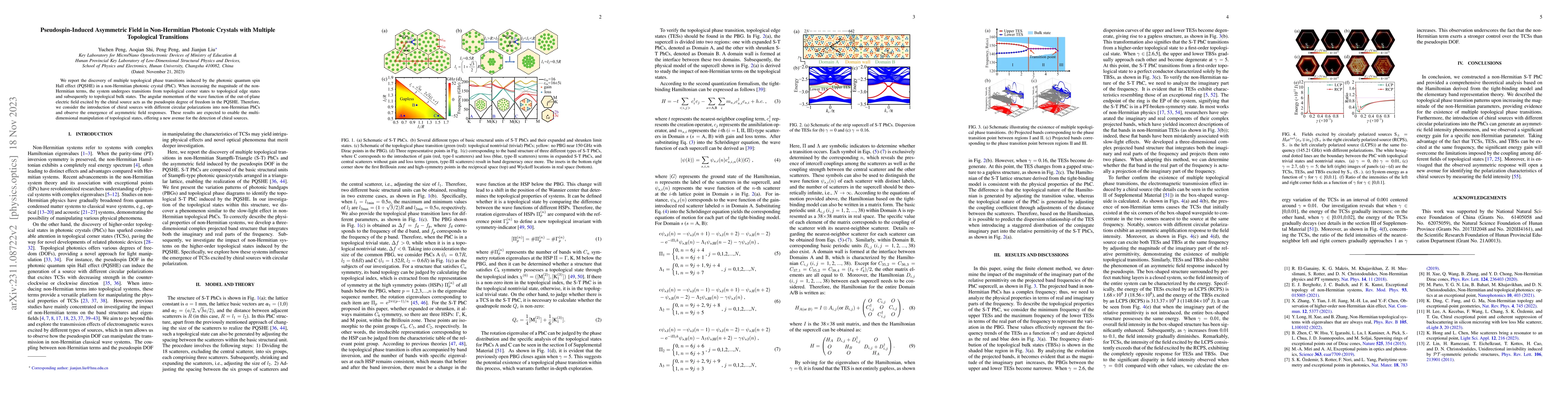 Thumbnail for Pseudospin-Induced Asymmetric Field in Non-Hermitian Photonic Crystals
  with Multiple Topological Transitions
