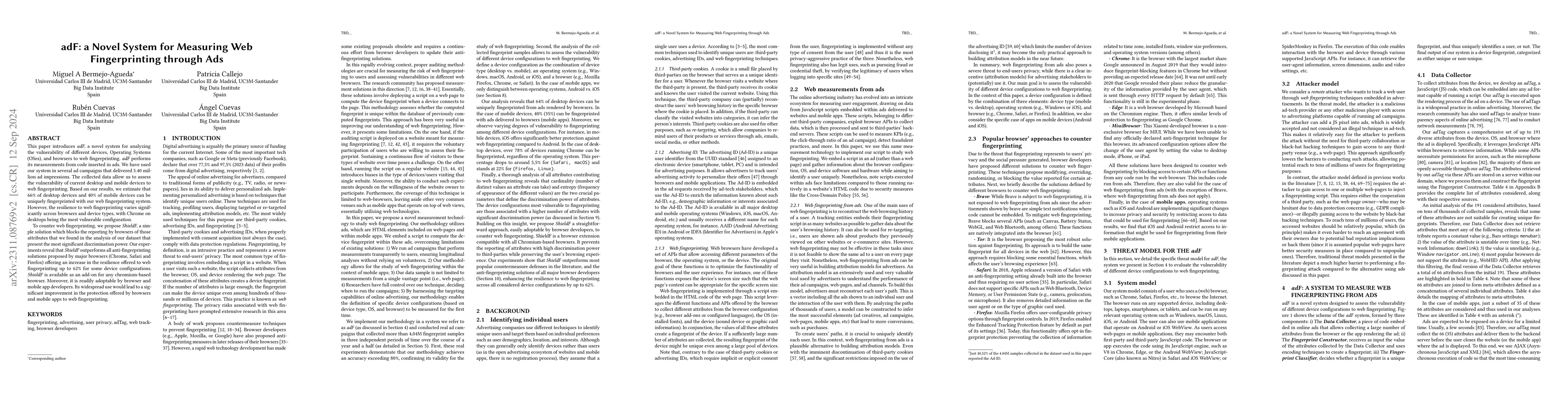 Thumbnail for adF: A Novel System for Measuring Web Fingerprinting through Ads