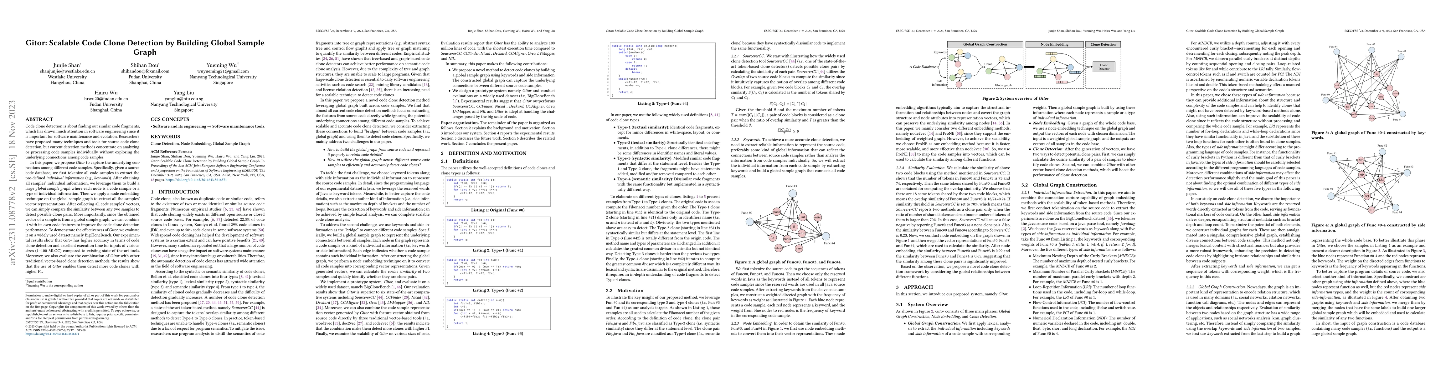 Thumbnail for Gitor: Scalable Code Clone Detection by Building Global Sample Graph