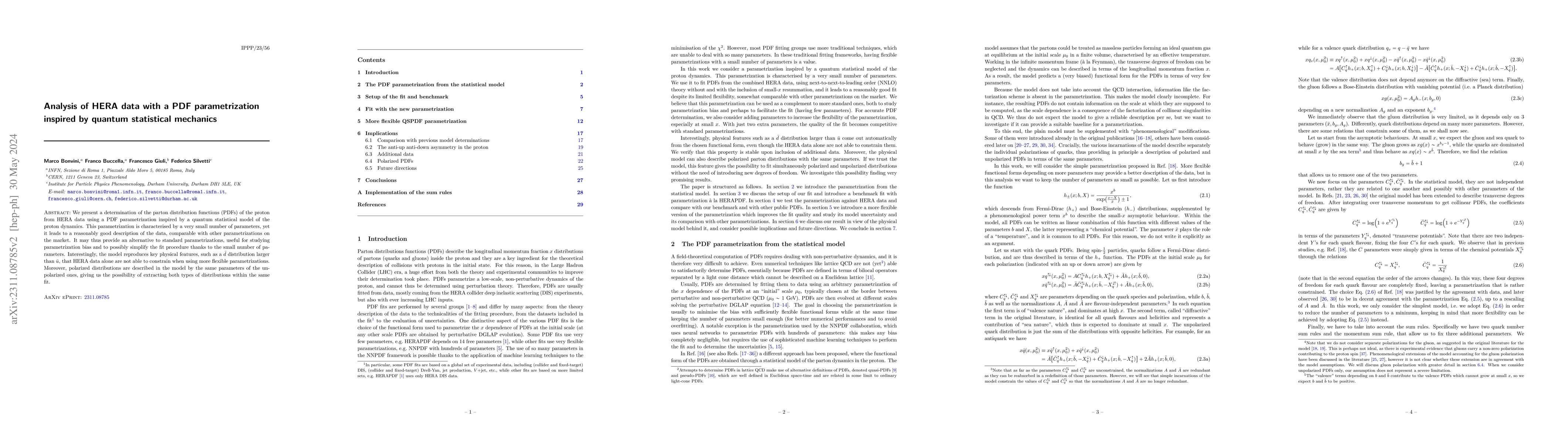 Thumbnail for Analysis of HERA data with a PDF parametrization inspired by quantum
  statistical mechanics