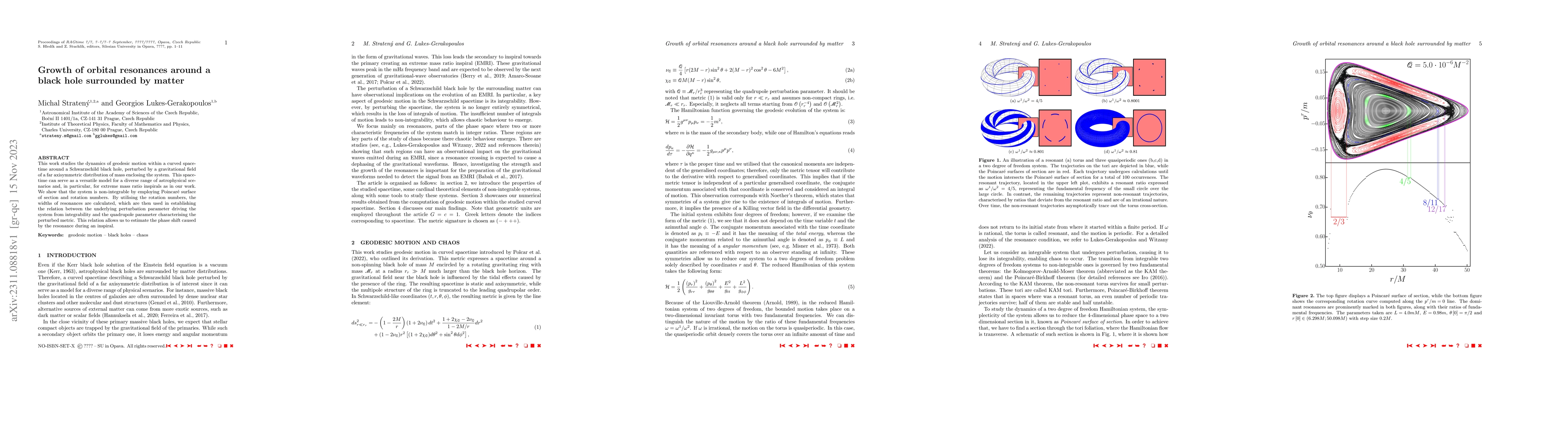 Thumbnail for Growth of orbital resonances around a black hole surrounded by matter