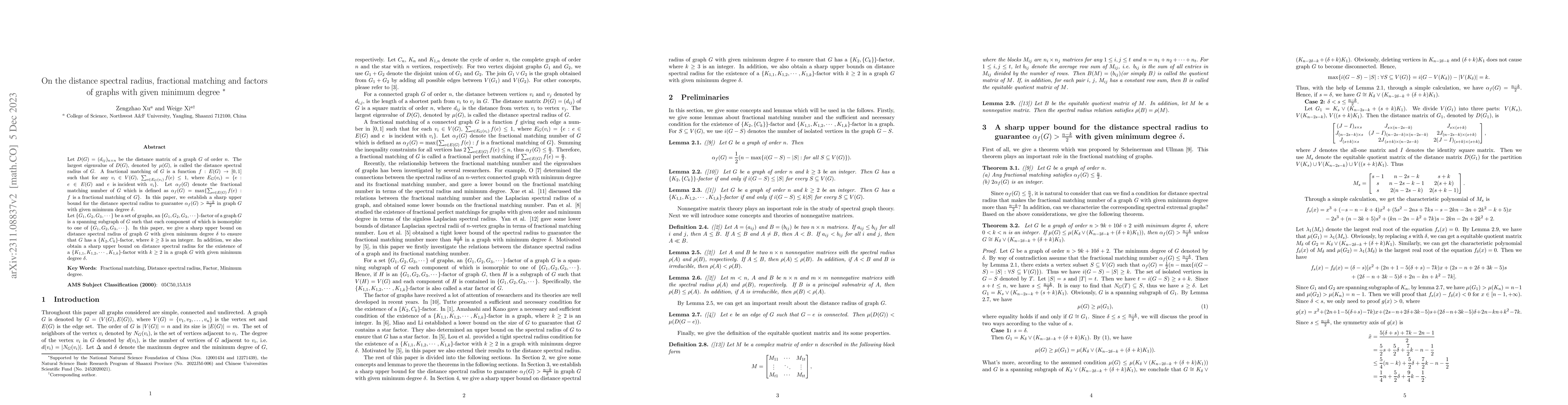 Thumbnail for On the distance spectral radius, fractional matching and factors of
  graphs with given minimum degree