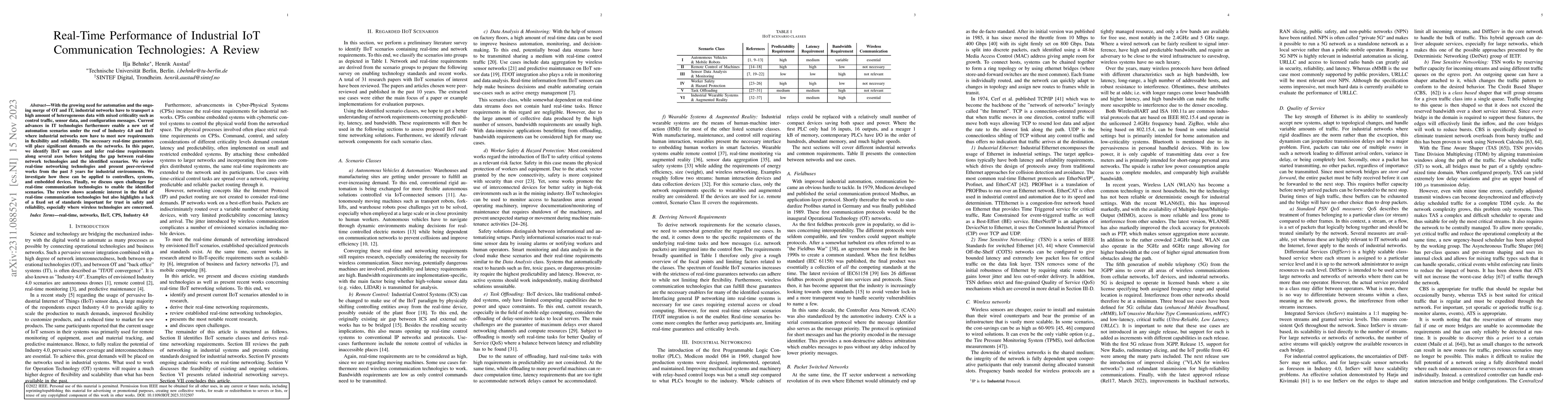 Thumbnail for Real-Time Performance of Industrial IoT Communication Technologies: A
  Review