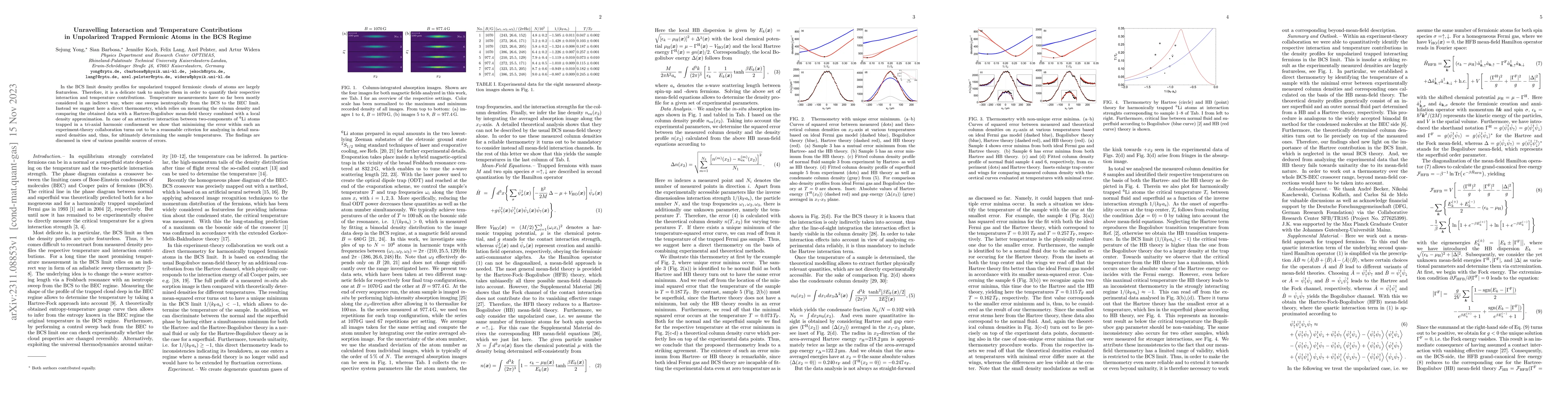 Thumbnail for Unravelling Interaction and Temperature Contributions in Unpolarized
  Trapped Fermionic Atoms in the BCS Regime
