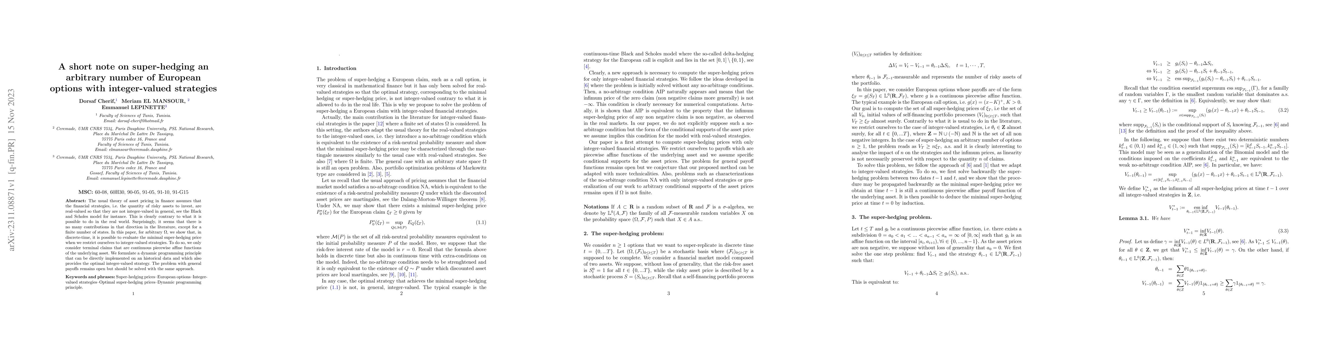 Thumbnail for A short note on super-hedging an arbitrary number of European options
  with integer-valued strategies