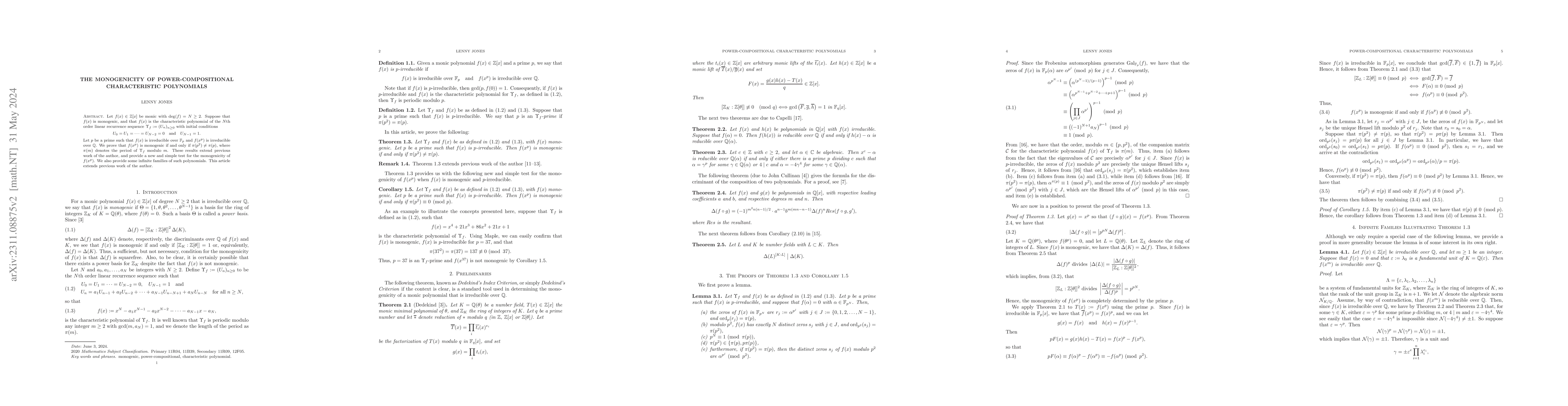 Thumbnail for The Monogenicity of Power-Compositional Characteristic Polynomials