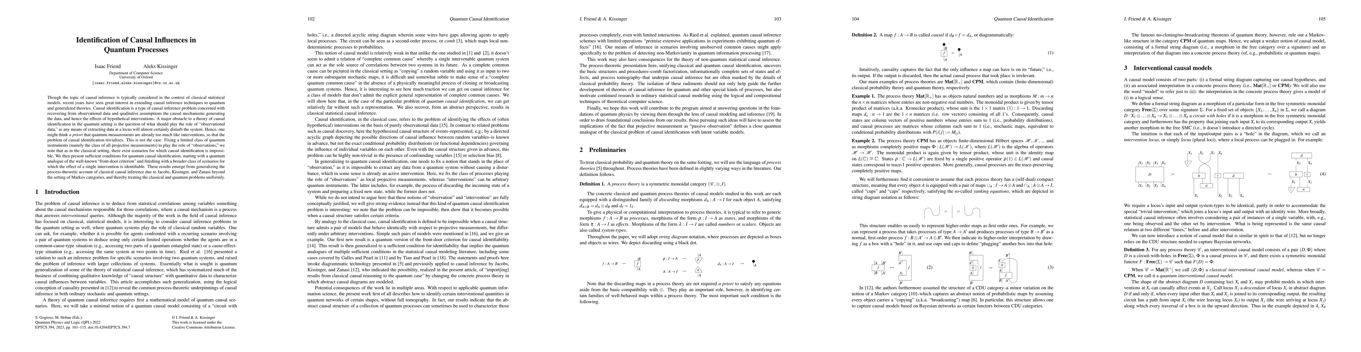 Thumbnail for Identification of Causal Influences in Quantum Processes
