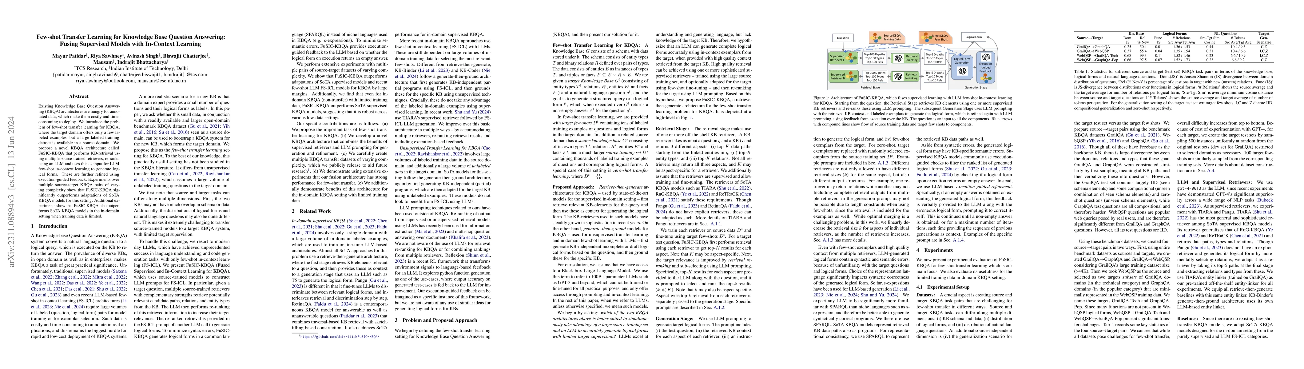 Thumbnail for Few-shot Transfer Learning for Knowledge Base Question Answering: Fusing
  Supervised Models with In-Context Learning