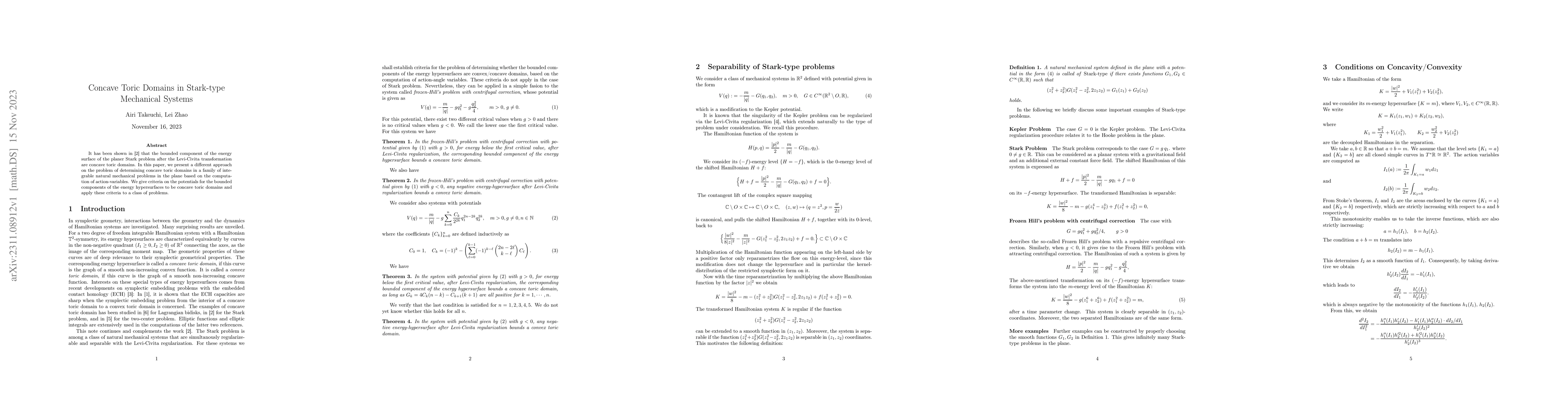 Thumbnail for Concave Toric Domains in Stark-type Mechanical Systems