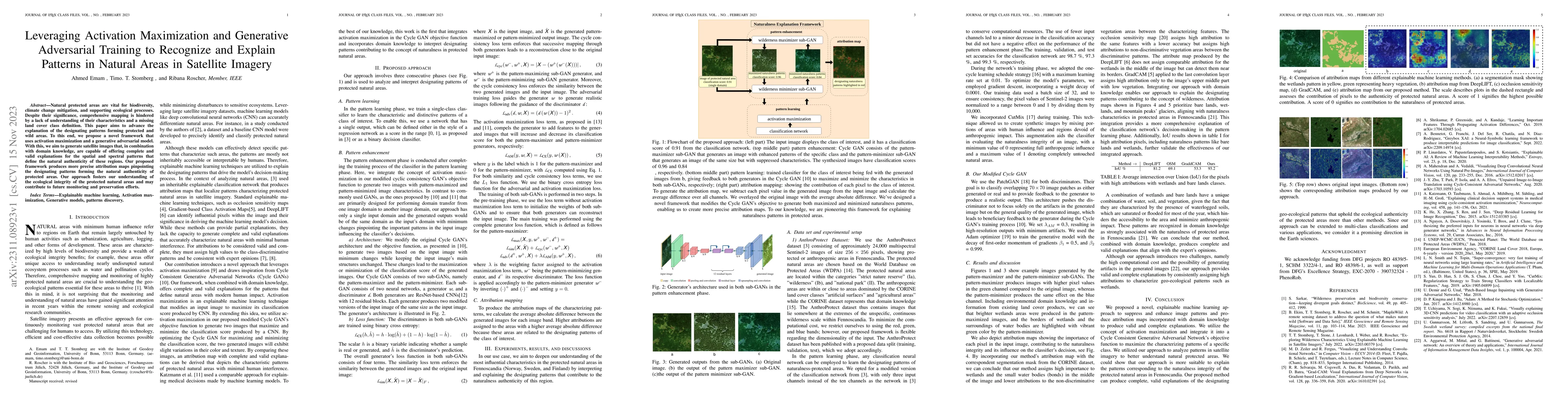 Thumbnail for Leveraging Activation Maximization and Generative Adversarial Training
  to Recognize and Explain Patterns in Natural Areas in Satellite Imagery