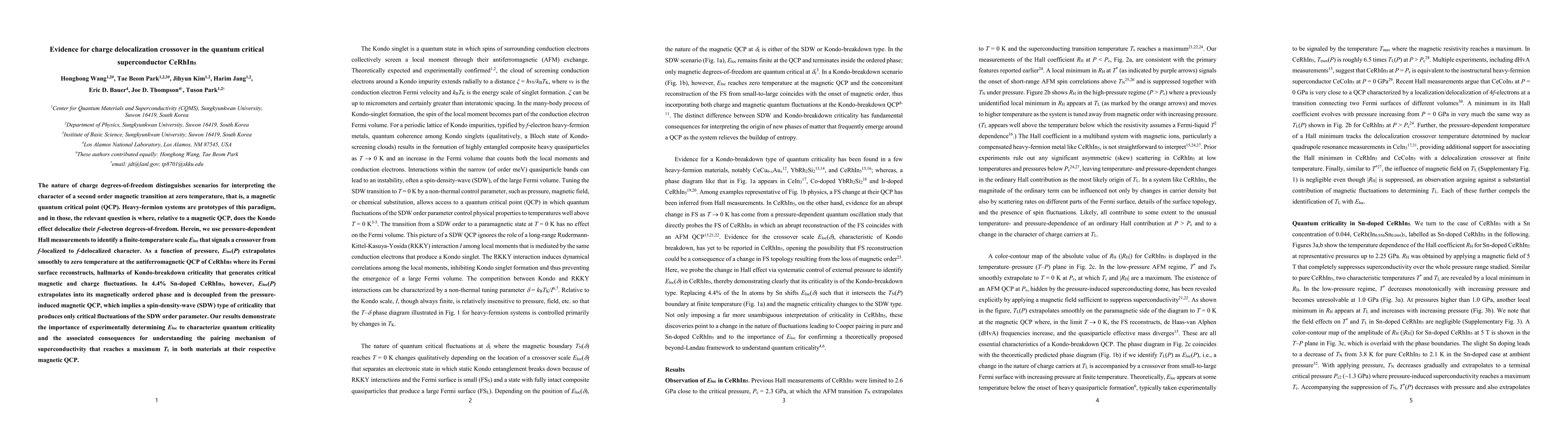 Thumbnail for Evidence for charge delocalization crossover in the quantum critical
  superconductor CeRhIn$_5$