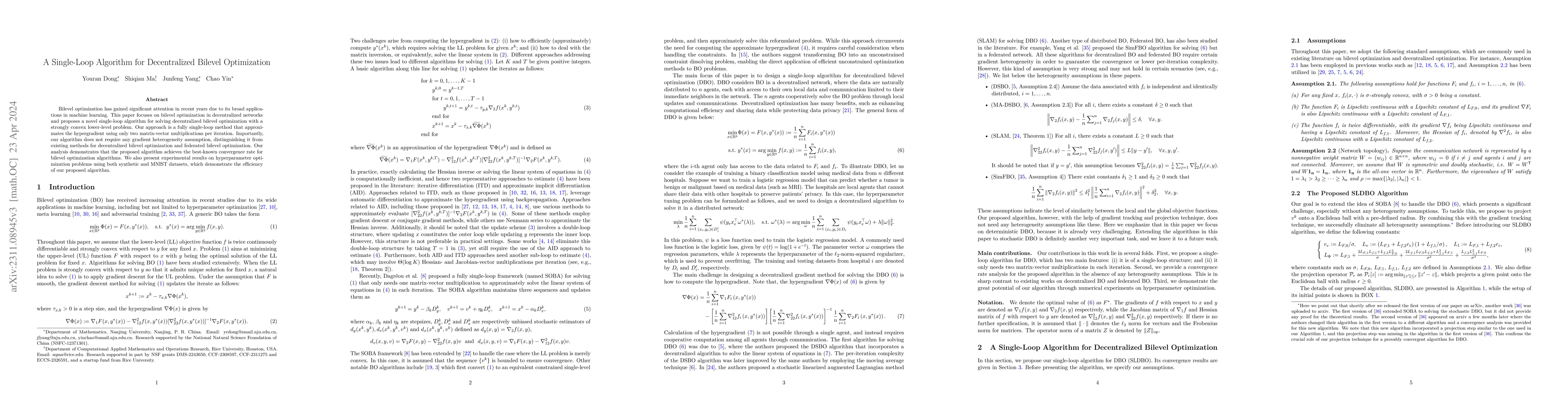 Thumbnail for A Single-Loop Algorithm for Decentralized Bilevel Optimization