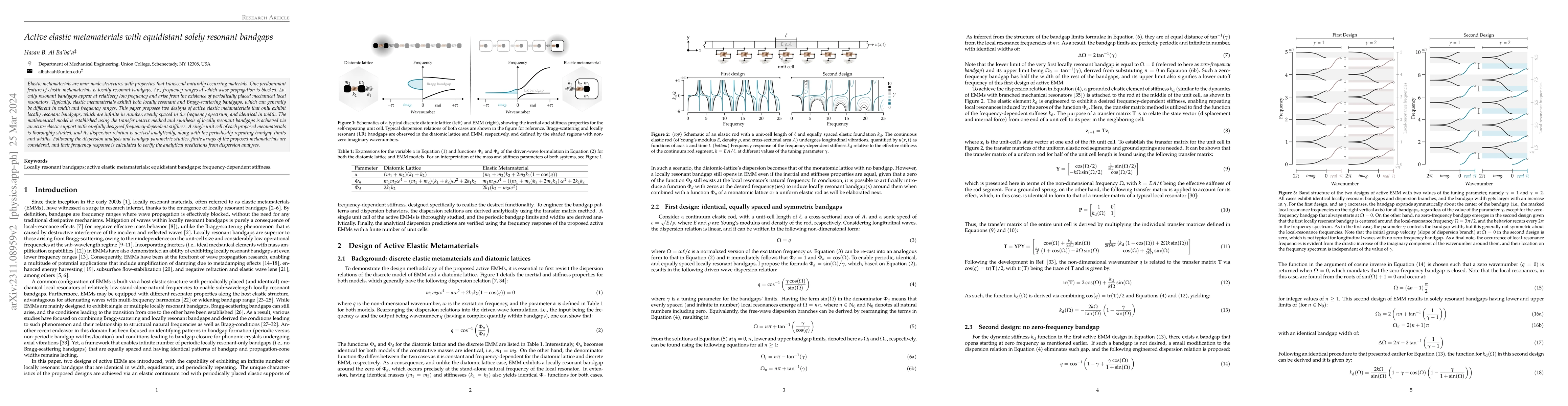Thumbnail for Active elastic metamaterials with equidistant solely resonant bandgaps