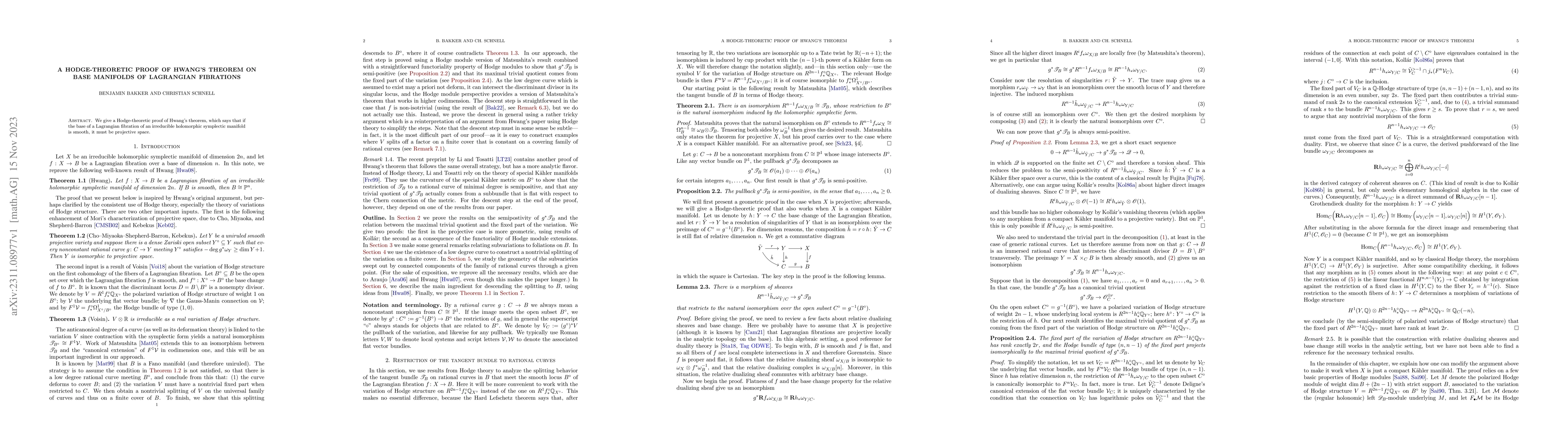 Thumbnail for A Hodge-theoretic proof of Hwang's theorem on base manifolds of
  Lagrangian fibrations