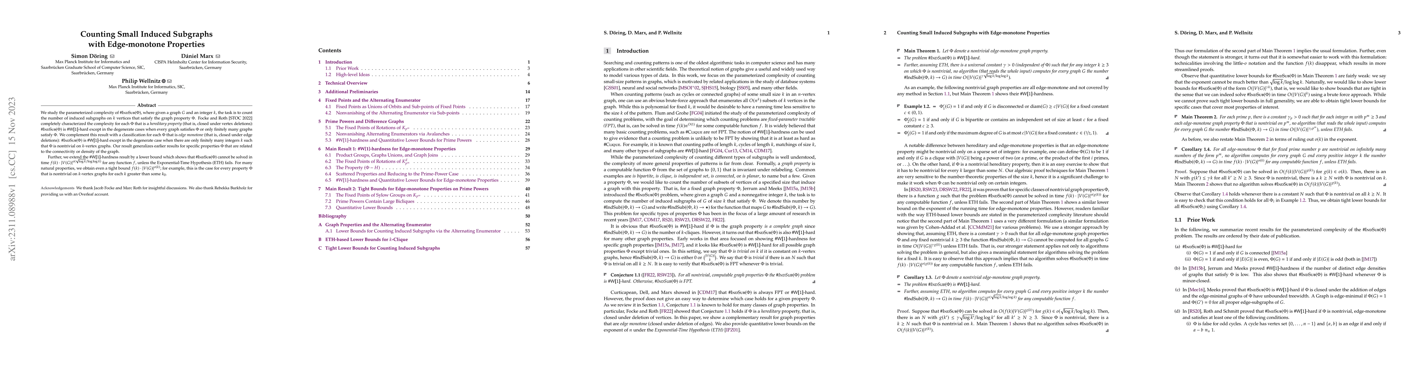 Thumbnail for Counting Small Induced Subgraphs with Edge-monotone Properties