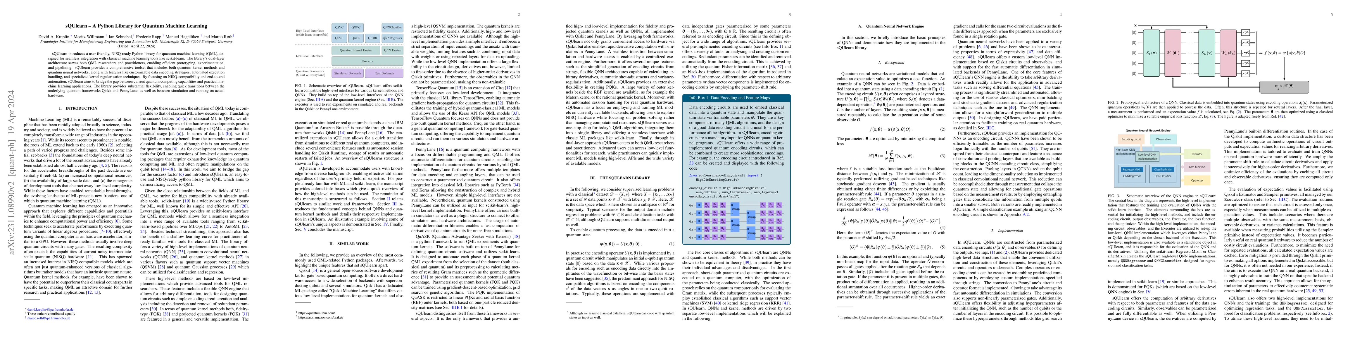 Thumbnail for sQUlearn -- A Python Library for Quantum Machine Learning