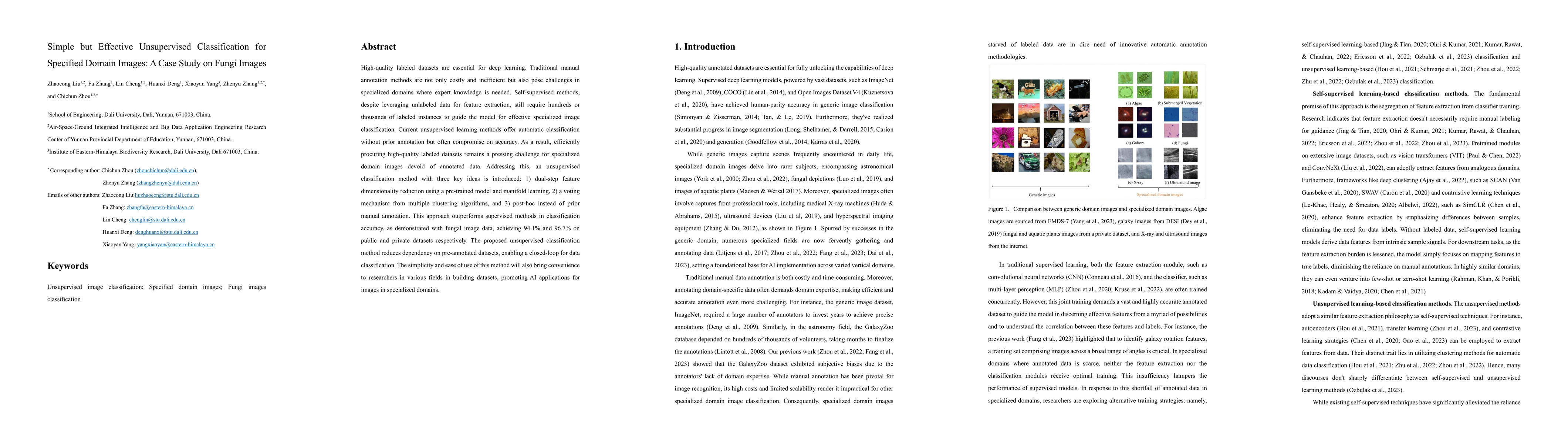 Thumbnail for Simple but Effective Unsupervised Classification for Specified Domain
  Images: A Case Study on Fungi Images